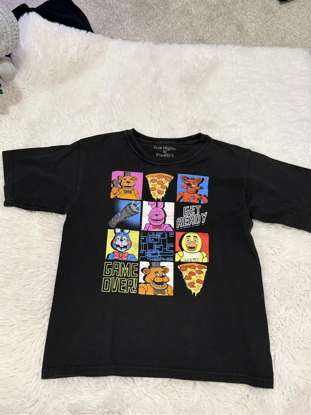 Five Nights at Freddy's Black Kids Graphic Tee - Game Grid